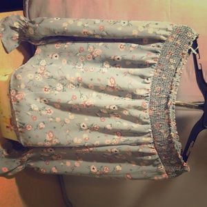 Teal off the shoulder blouse